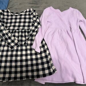 Cute Black and White Checkered & Lavender  Girls Dresses 5t
